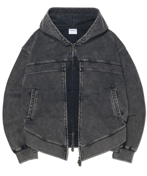 A'GEM/9 × .kom «NOMANUAL/NoManual» VINTAGE LAYER худи‑на‑молнии/парка