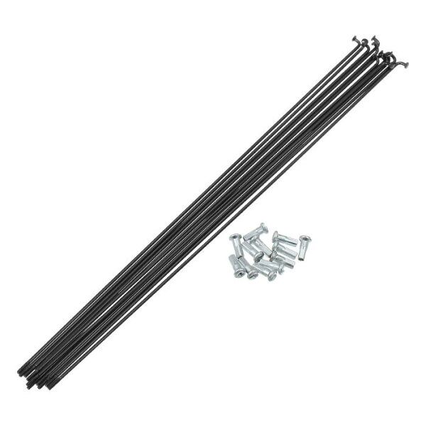 X AUTOHAUX стальные спицы 14G J‑bend 12 шт, длина 290 мм, с ниппелем, для MTB (EV0043)