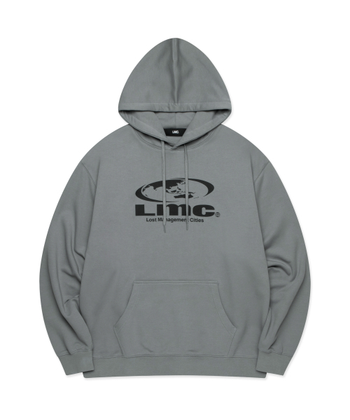 OVAL GLOBE HOODIE — худи серого цвета