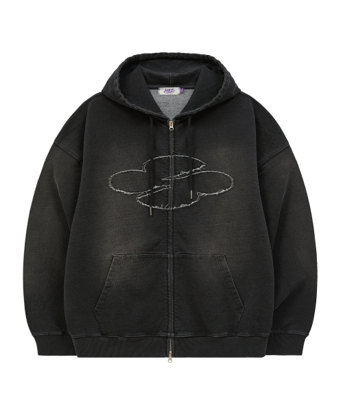 Clover Logo Applying Woshing denim — черный джинсовый джемпер