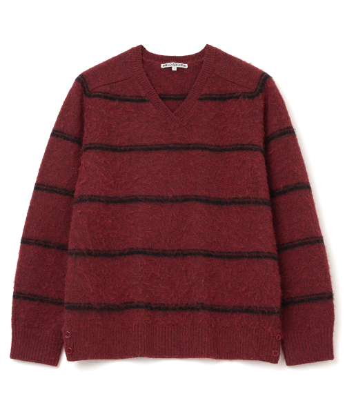 Neromo heavy stripe knit [deep burgundy]