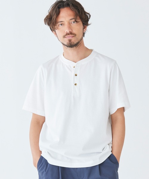 Кефирный аншуринкабл — поло с коротким рукавом Henley Japan Fit
