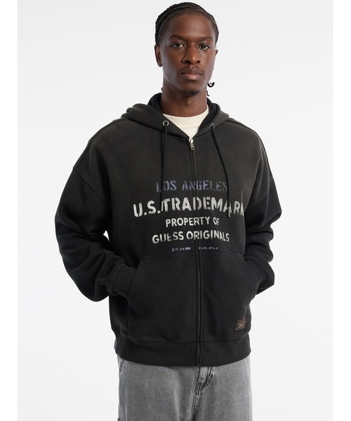 GUESS Originals Waffle Zip‑Up Hoodie парка‑толстовка с молнией
