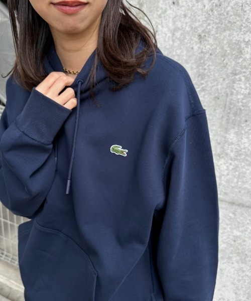 LACOSTE вин‑пойнт логотип премиум свитшот‑парка
