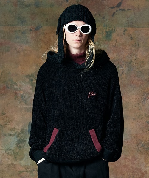 Капюшон с многослойной вязкой — Neck Layered Knit Hoodie (фуди)