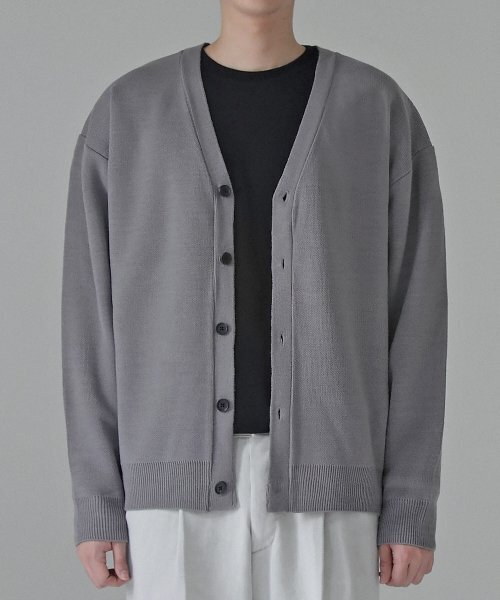 MID‑UP SMART CARDIGAN (GRAY) — средний кардиган умарт, серый