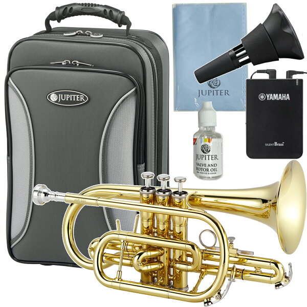 JUPITER JCR700 корнет лаковo-жёлтая латунь — модель Bb Cornet JCR-700, комплект Silent Brass SB7J, поставляется с чехлом и удобными лёгкими отверстиями, Oктавa и удобный звук