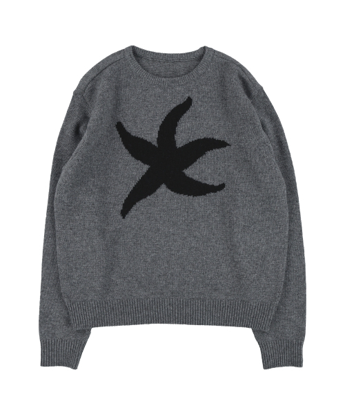 TCM starfish knit (charcoal) — вязаный свитер с морской звездой, антрацит