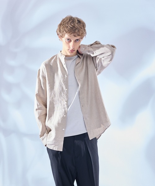 LUXE Linen Solaro — бандカラー льняная рубашка