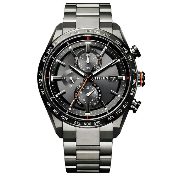 ATTESA Citizen AT8185-62E — черный хронограф с Eco-Drive, водонепроницаемый, модель для повседневного ношения