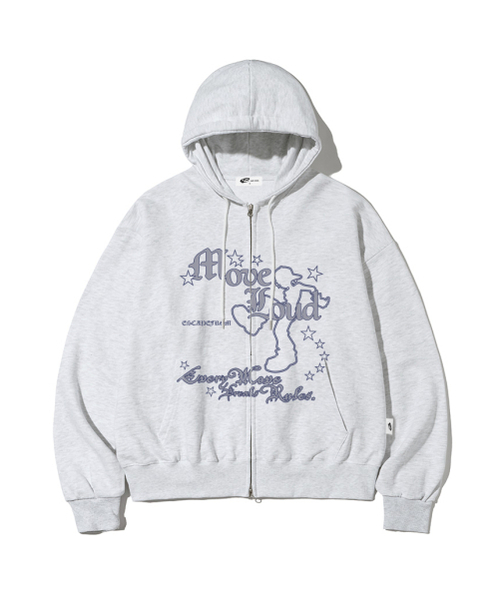 Move Broad Print 2‑Way Weave Hoodie — худи с принтом, бело‑меренге