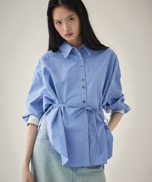 STUDIOUS Wide Stripe 2way Shirt — рубашка в полоску, двусторонняя