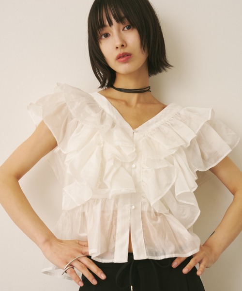 Ruffle Sheer Blouse — шифоновая блузка с воланами