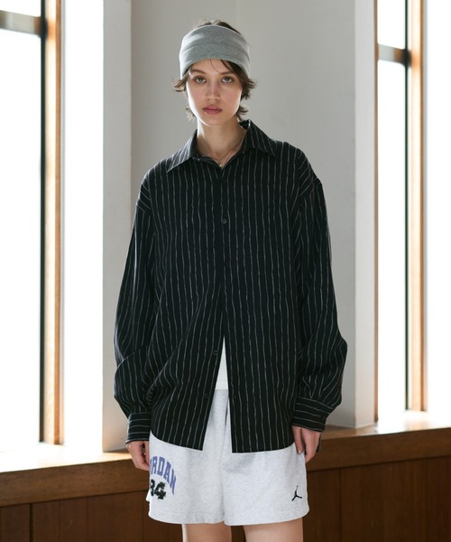 Loose Nuance Stripe L/S Shirt — свободная рубашка с полосатым рисунком, длинный рукав