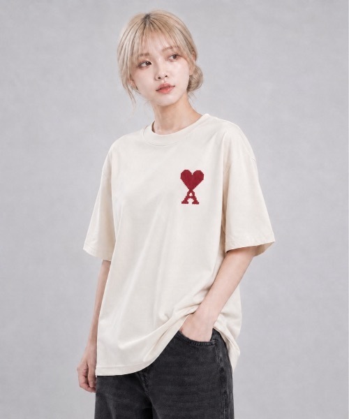 AMI PARIS Ami De Coeur футболка с вышитым логотипом