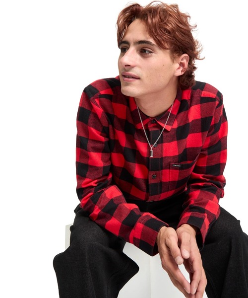 VOLCOM CADEN PLAID LS — клетчатая рубашка с длинным рукавом