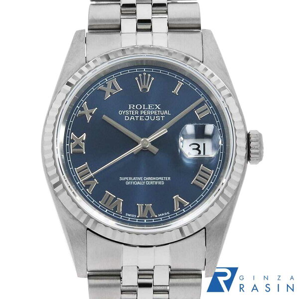 [Рассрочка 60 мес.] Часы Rolex Datejust 16234 с синим циферблатом Y‑серии, мужские [средний винтаж] [ручные часы] [возврат возможен]
