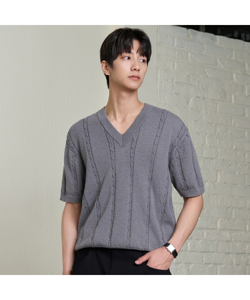 26 SS Wossable Keeble V‑neck crop knit (6 цветов)