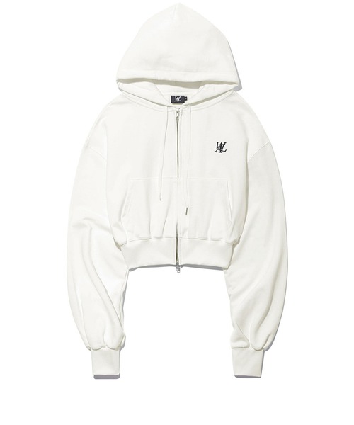 WOOALONG Signature crop hood zip‑up / короткий худи‑кардиган с молнией WOOALONG