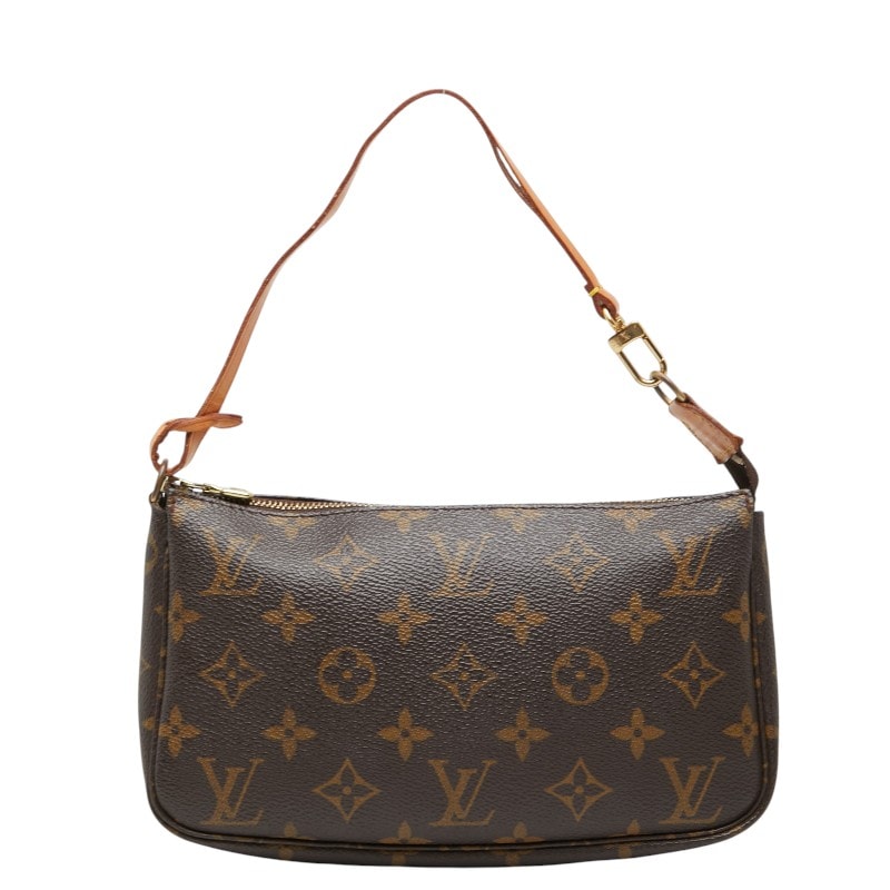 Сумочка-клатч Louis Vuitton Monogram Pochette Accessoires M51980, коричневая, из ПВХ, женская, LOUIS VUITTON [б/у]