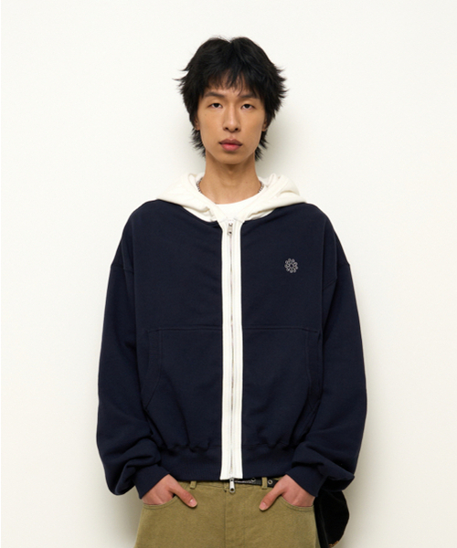 Binding Panel Hoodie Zip‑Up — худи‑молния с панельной отделкой