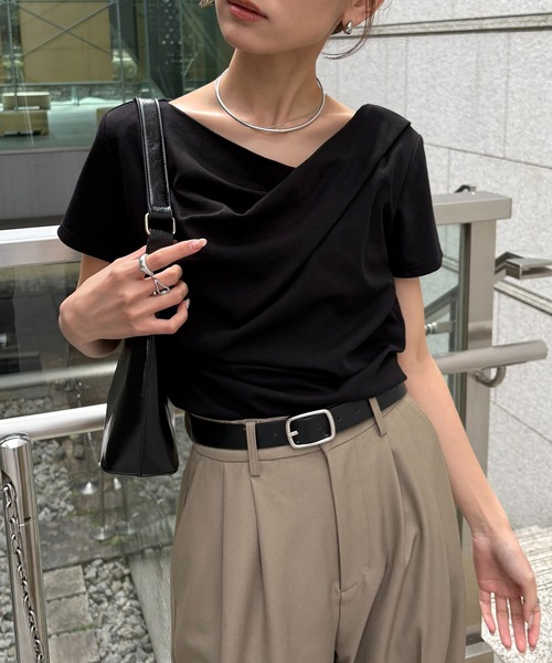 [NOGLE] Drape полуприлегающая футболка с коротким рукавом
