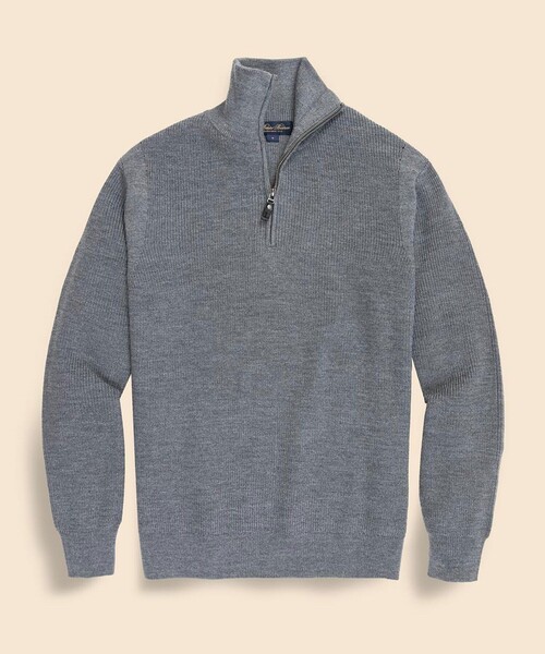 Wool Rib Knit — хаф‑джип мок‑нек сеттер