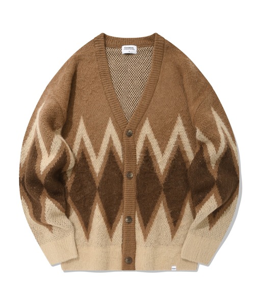 COVERNAT Argyle Mohair Knit Cardigan — кардиган из мохера с аргайл‑узором