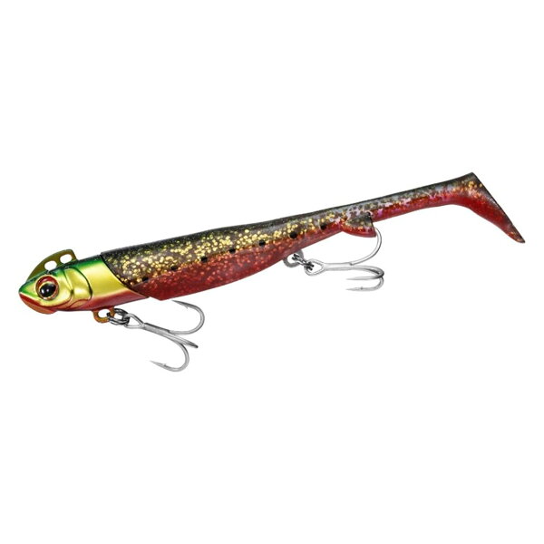 DAIWA Worm+ Jighead Rodem R4 Shad-28g — green-gold/red-velvet