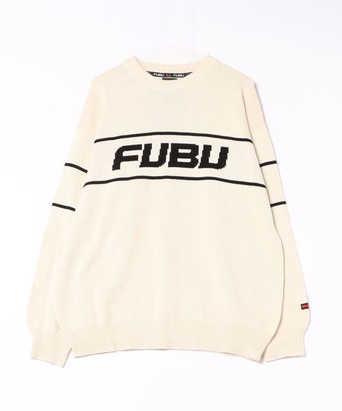 FUBU Crew Knit Pullover — длинный рукав, клаcсический трикотажный пуловер, логотип, вязаный, мужской