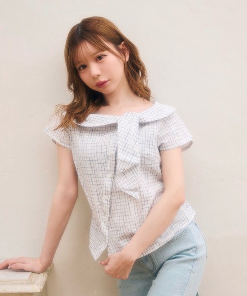 Gingham Check Blouse — хлопковая рубашка в клетку ганхэм