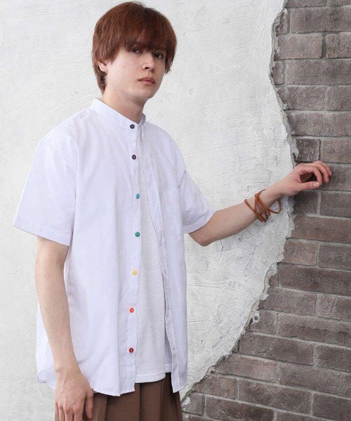 Короткая бандカラー Oxford‑shirt / выбираемые варианты: марл‑гладкий & нормальный — GELEONE
