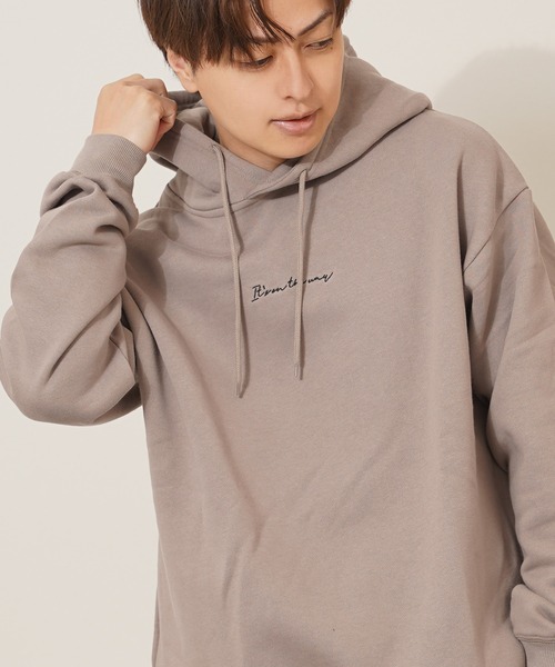 Утепленная широкая худи с вышитым логотипом / Lined Wide Hoodie with Embroidered Logo