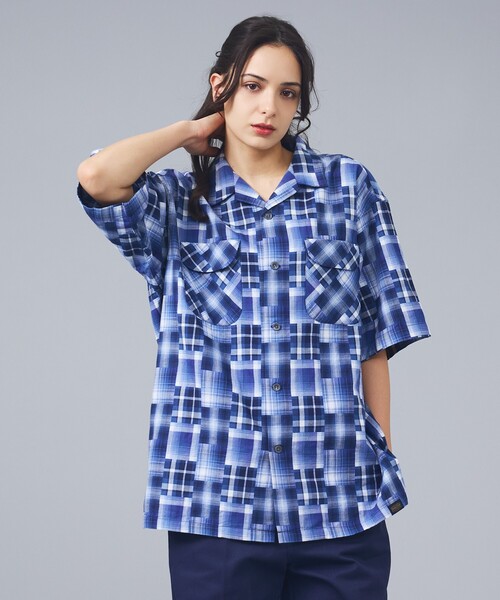 [PENDLETON] Open Collar Check 半袖シャツ унисекс в клетку хенли воротник поло