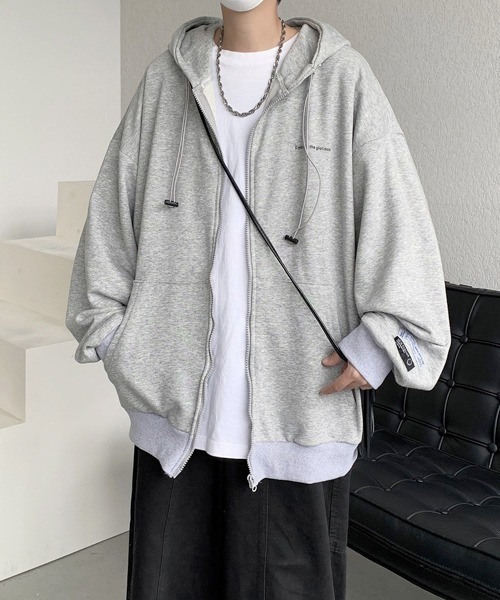 ■ новый цвет добавлен [FVLMEN] onepoint logo zip parka/ худи с логотипом на молнии