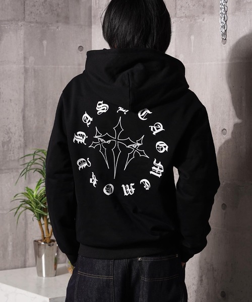 [MEMORY] хэви вейт cross line stone двойная молния худи / Cross Line Stone Double ZIP Hoodie