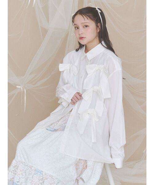 Bon bon ribbon shirt — блуза с бантом