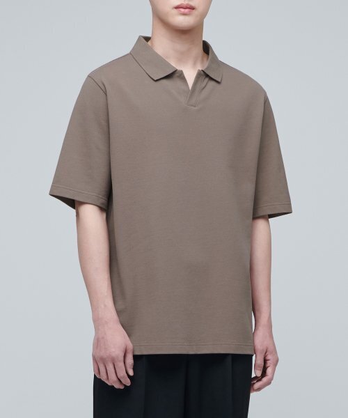 Split Neck Picketel T-neckshirt [MOCA]