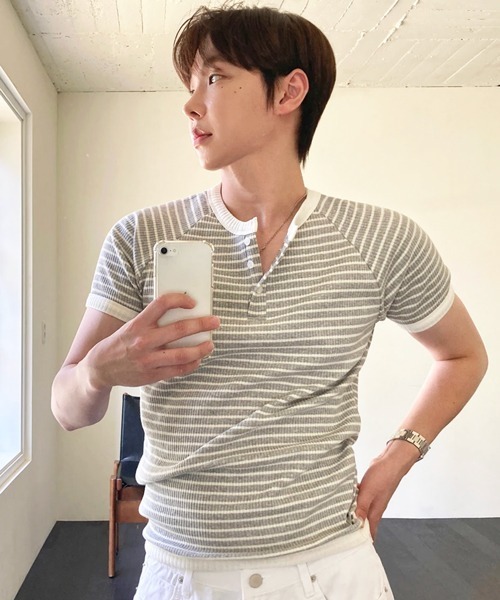 NOWLE комплект: тонкий фит-бодди, Henley neck, полуприлегающая футболка / Smart Fit Raglan minimal Tee