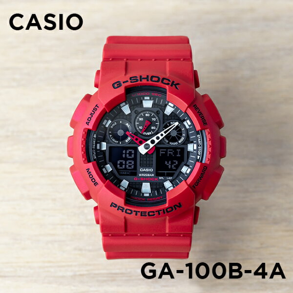 [10 лет гарантии] CASIO G-SHOCK GA-100B-4A — наручные часы, бранд, мужские/детские/для подростков, аналогово-цифровые, дата, календарь, водонепроницаемые, яркие цвета, черный ремешок