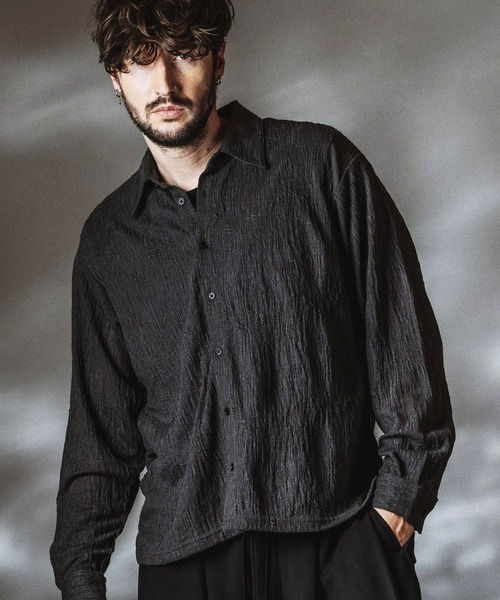 NO ID. Airy Slub Sheer Shirt — прозрачная шёлковая рубашка Airy Slub