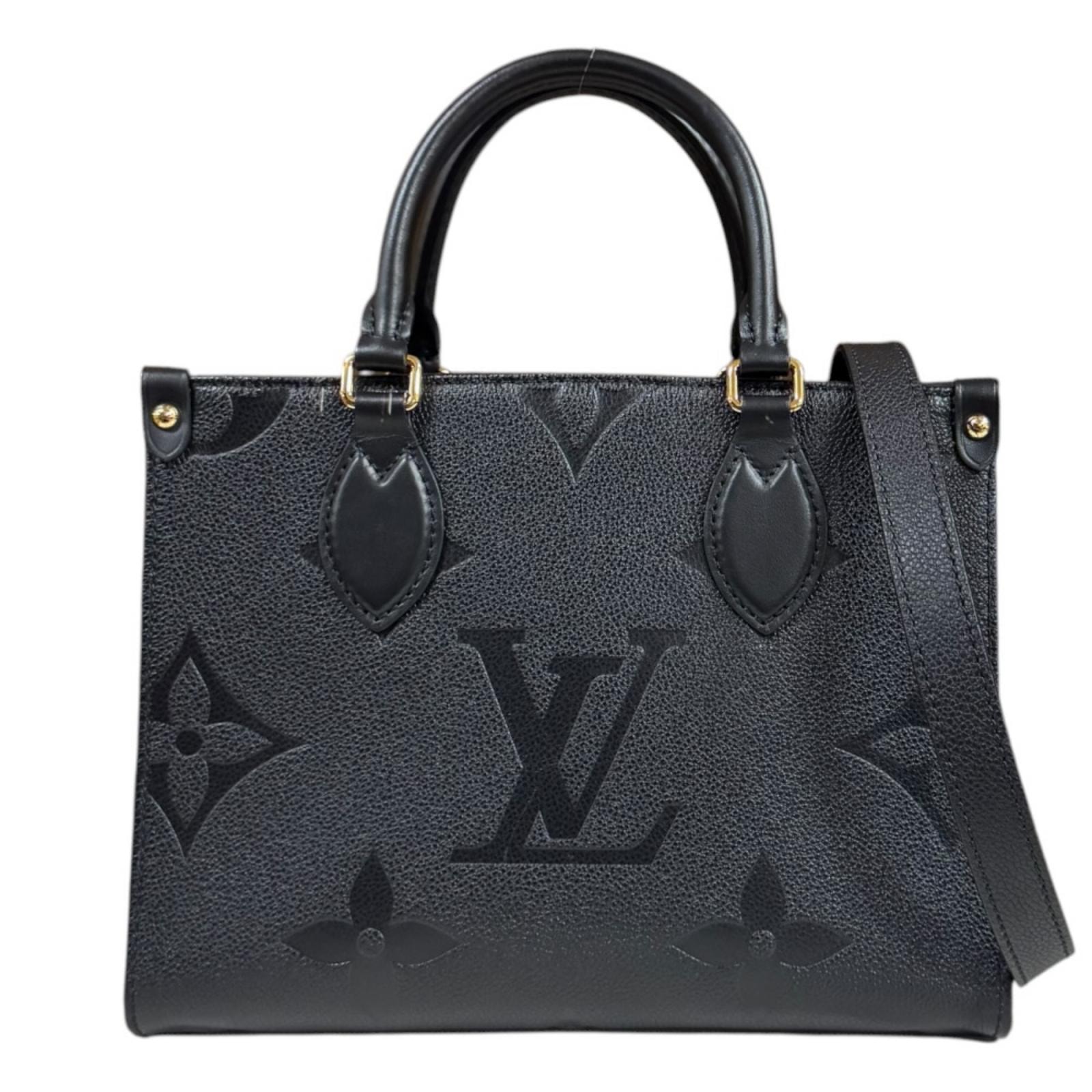 Сумка Louis Vuitton OnTheGo PM Monogram Empreinte M45653, черная, женская, б/у