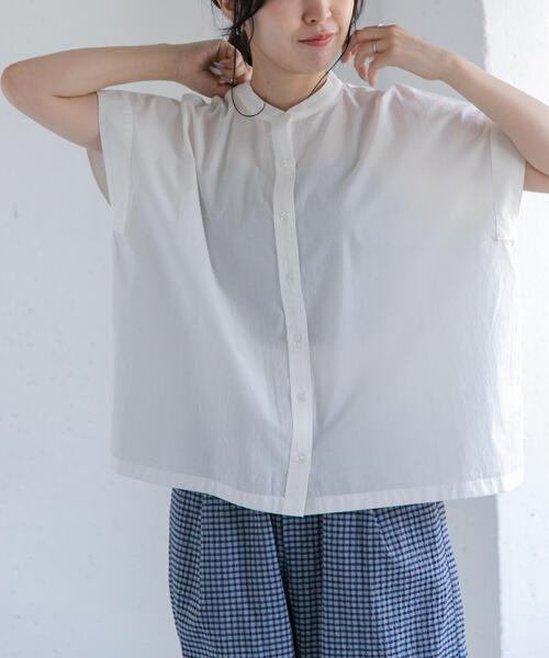 FORK&SPOON — рубашка в стиле band collar wide-sleeve