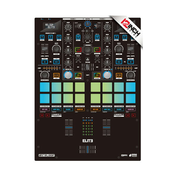 12-дюймовый скин SKINZ / Reloop Elite Skinz COLORS (черный) — защитный скин для проигрывателя Elite