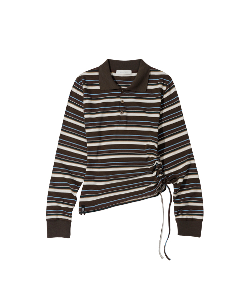 W.Striped Slim — рубашка-поло с защипами [коричневый] SEWTS014BROWN