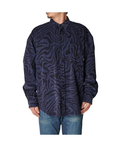 Рубашка вельветовая с зебровым узором — overshirt