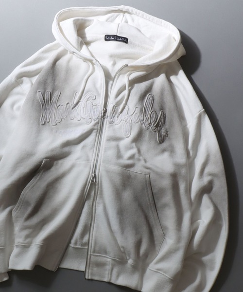 MARK GONZALES ARTWORK COLLECTION — графический винтажный оверсайз дабл‑джип худи, флисовая подкладка, мужской крой