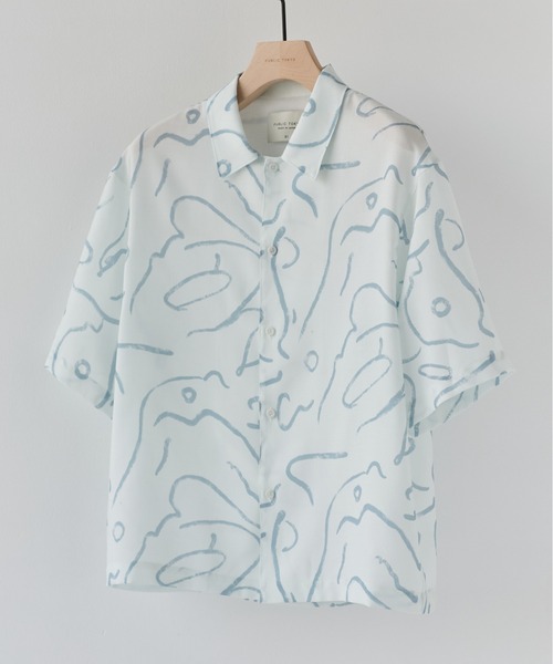 Абстрактный арт‑принт T‑shirt / летняя коллекция / кнопки‑фастенер / полуприлегающий / короткий рукав / влагозащита