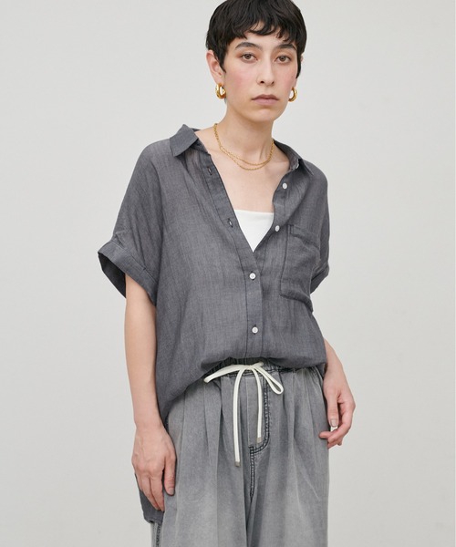 [LARUTA] Cotton VOYLER 半袖シャツ — хлопковая рубашка с коротким рукавом LARUTA