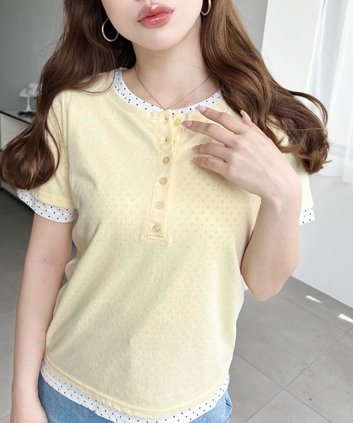 Henri Neckleyard поло с коротким рукавом (комплект 2) — Henley neck T-shirt + T-shirt set
